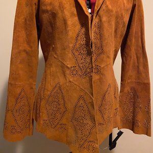 Suede Jacket with Cutout design